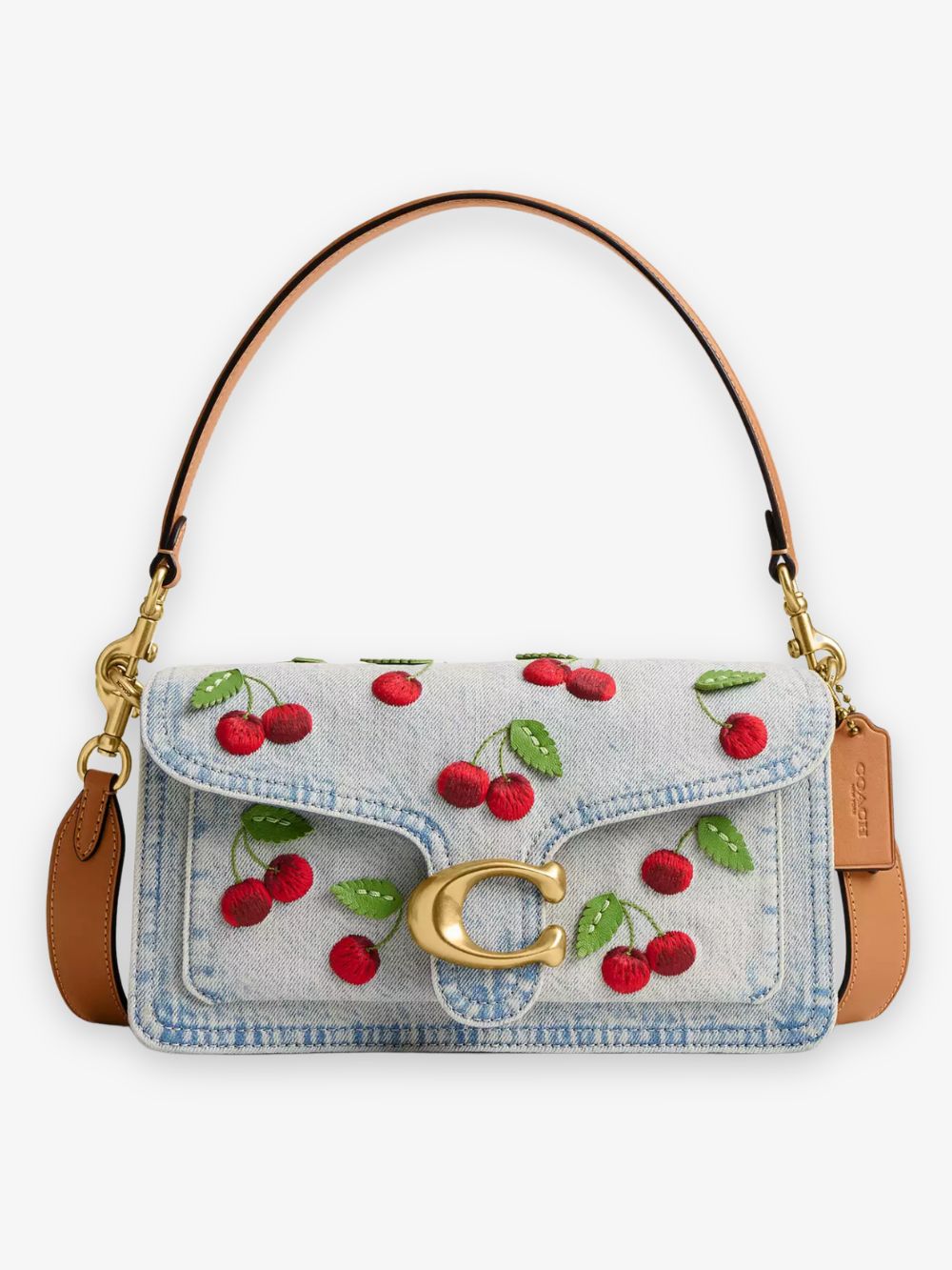 Bolso de hombro Tabby 26 con bordado de cerezas