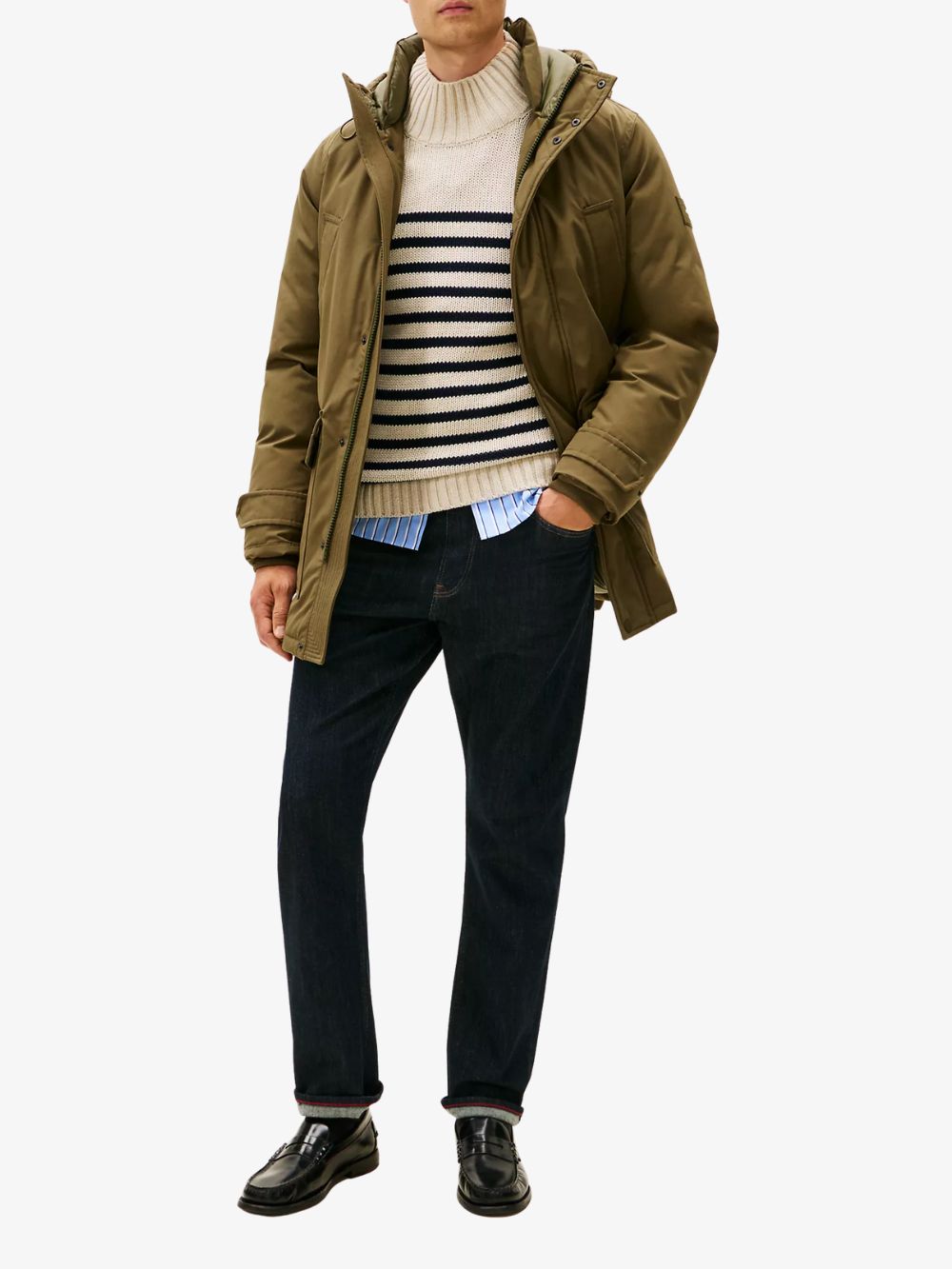 Parka de plumas con gorro