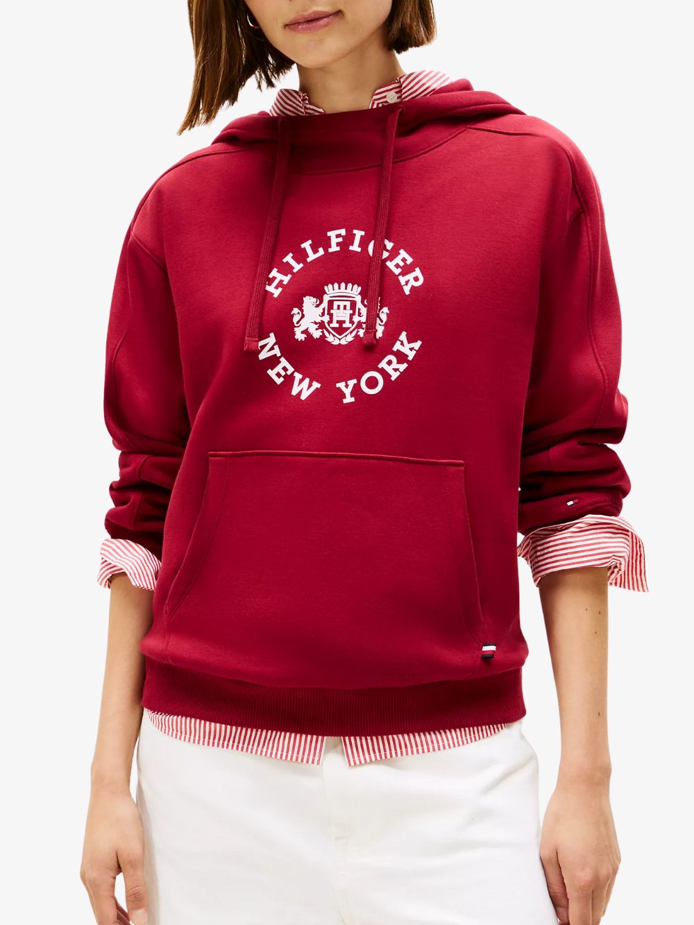 Sudadera hoodie con forro polar logo circular Hilfiger