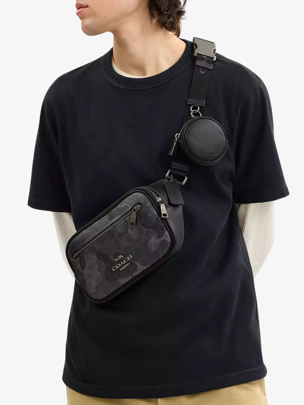 Riñonera de cuero Elias camo