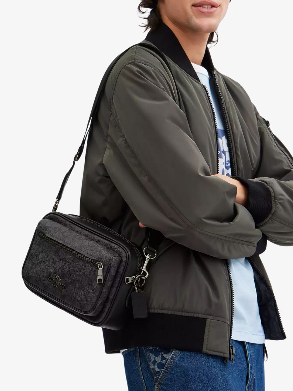 Bolso crossbody de cuero Elias con monograma