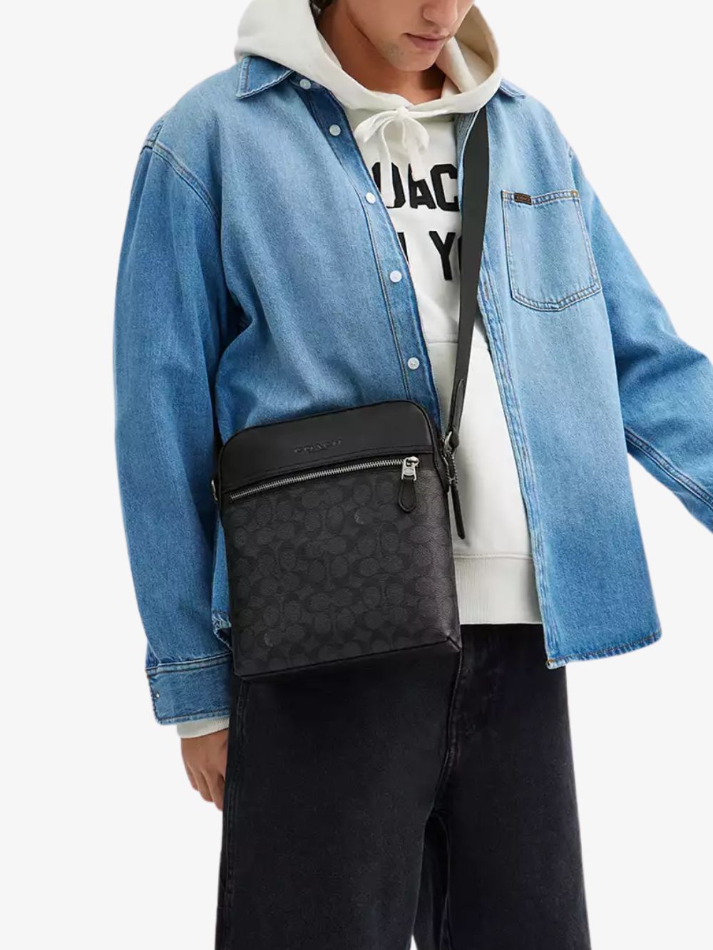 Bolso Crossbody de cuero Houston con monograma