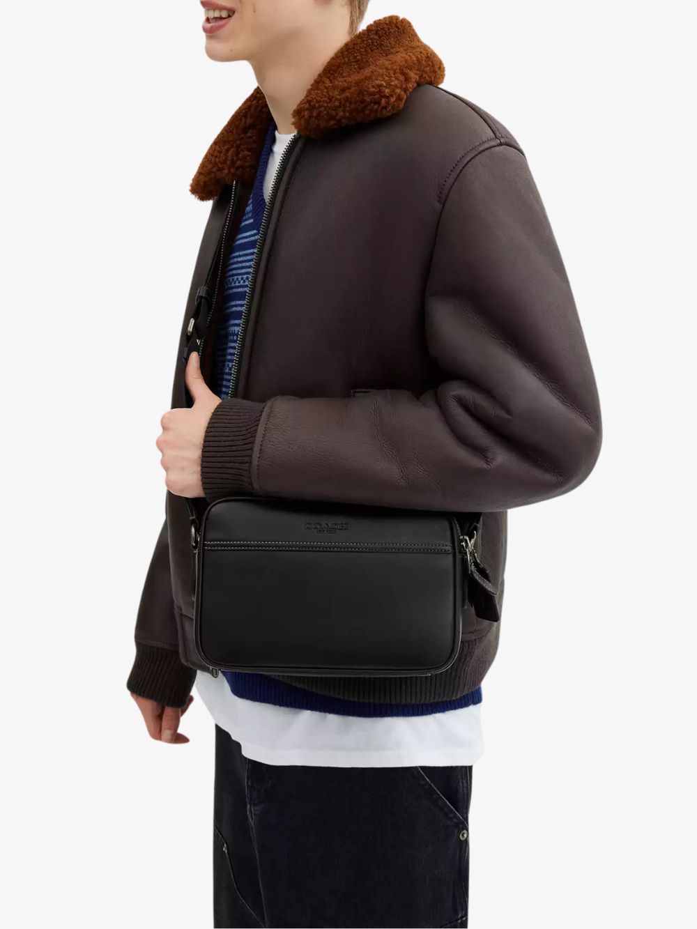 Bolso Crossbody de cuero liso Graham