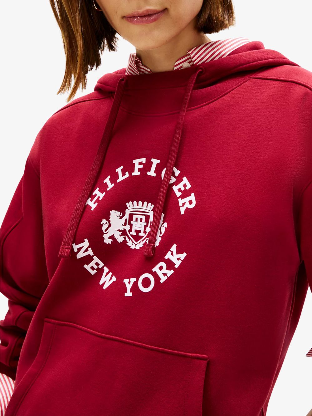 Sudadera hoodie con forro polar logo circular Hilfiger