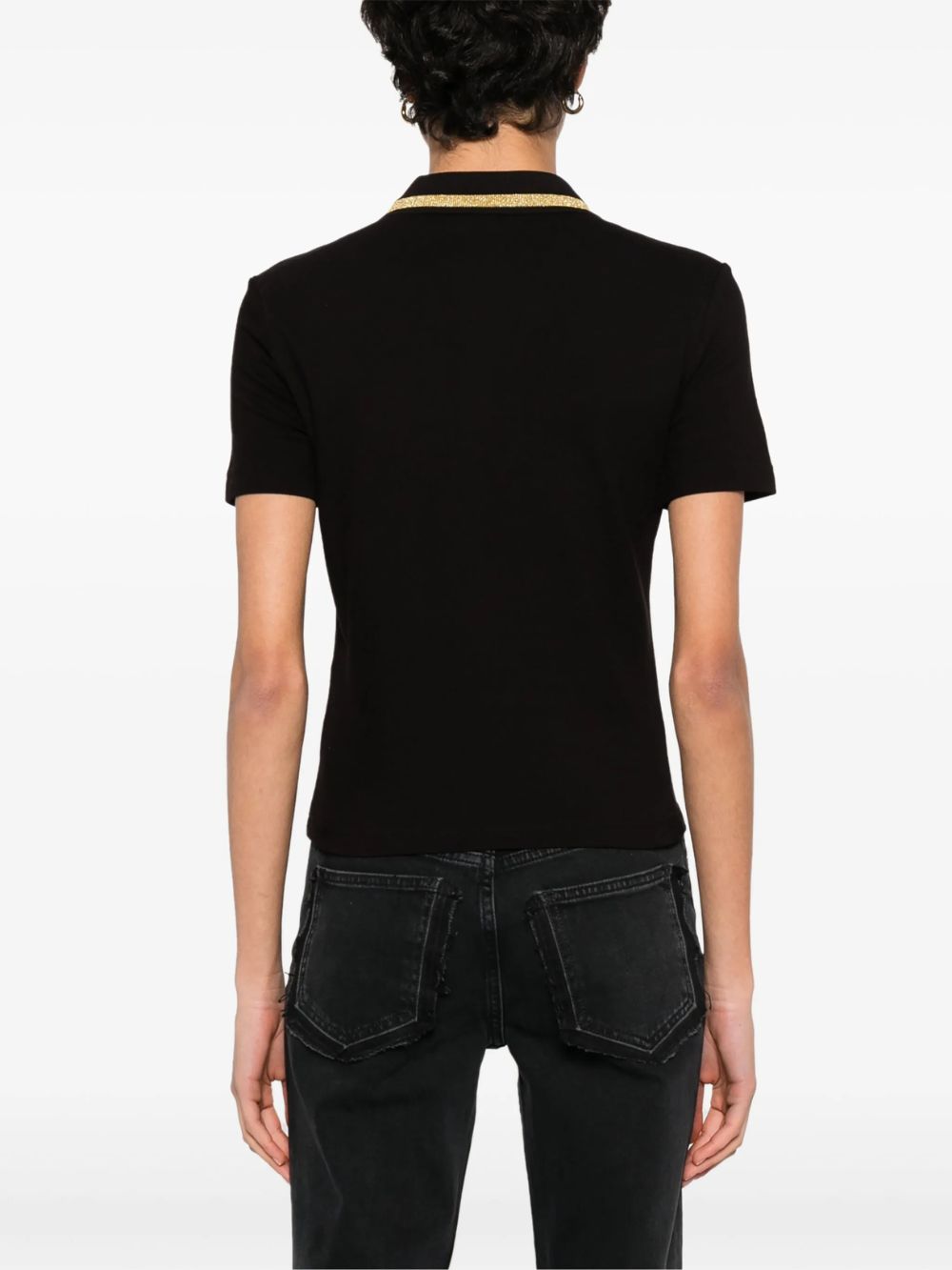 Versace / Playera negra filo dorado M