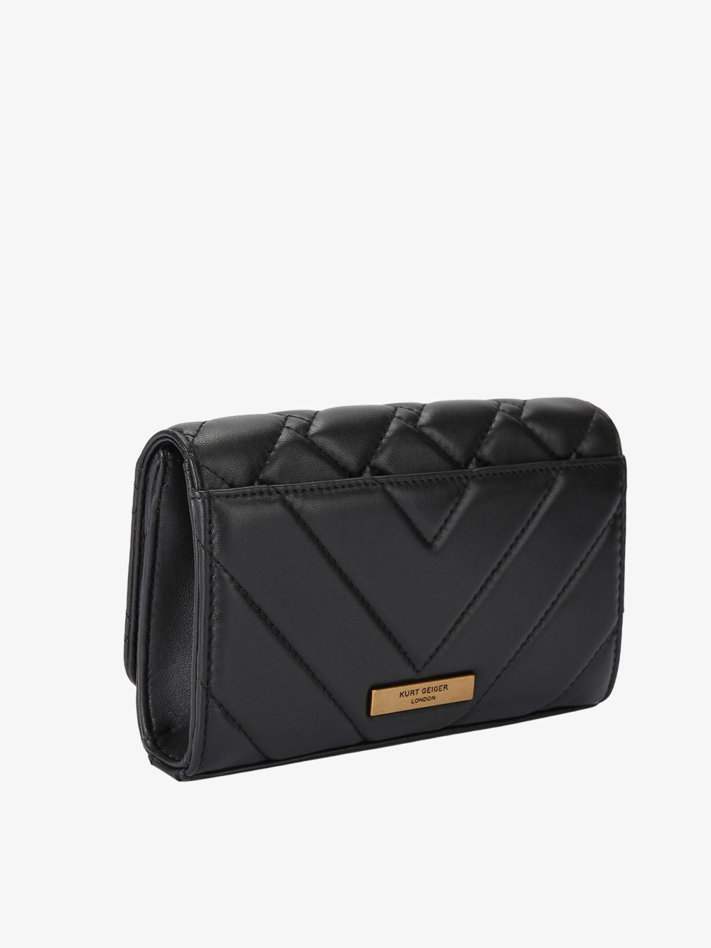 Cartera Kensington de piel acolchada con cadena