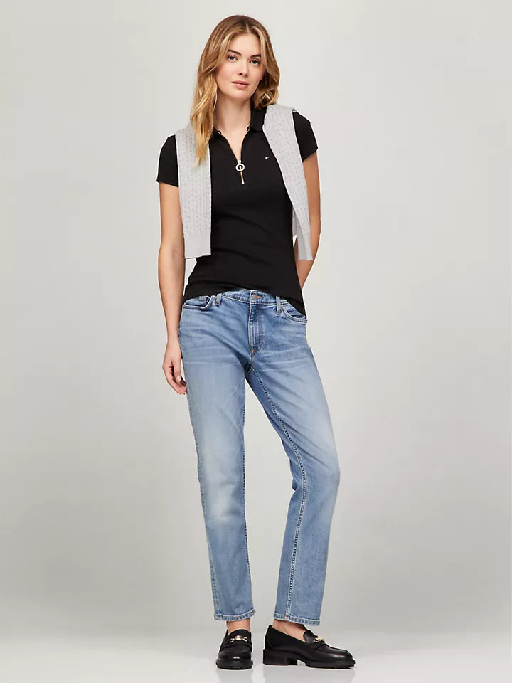 Tommy Hilfiger Playera tipo polo con cierre