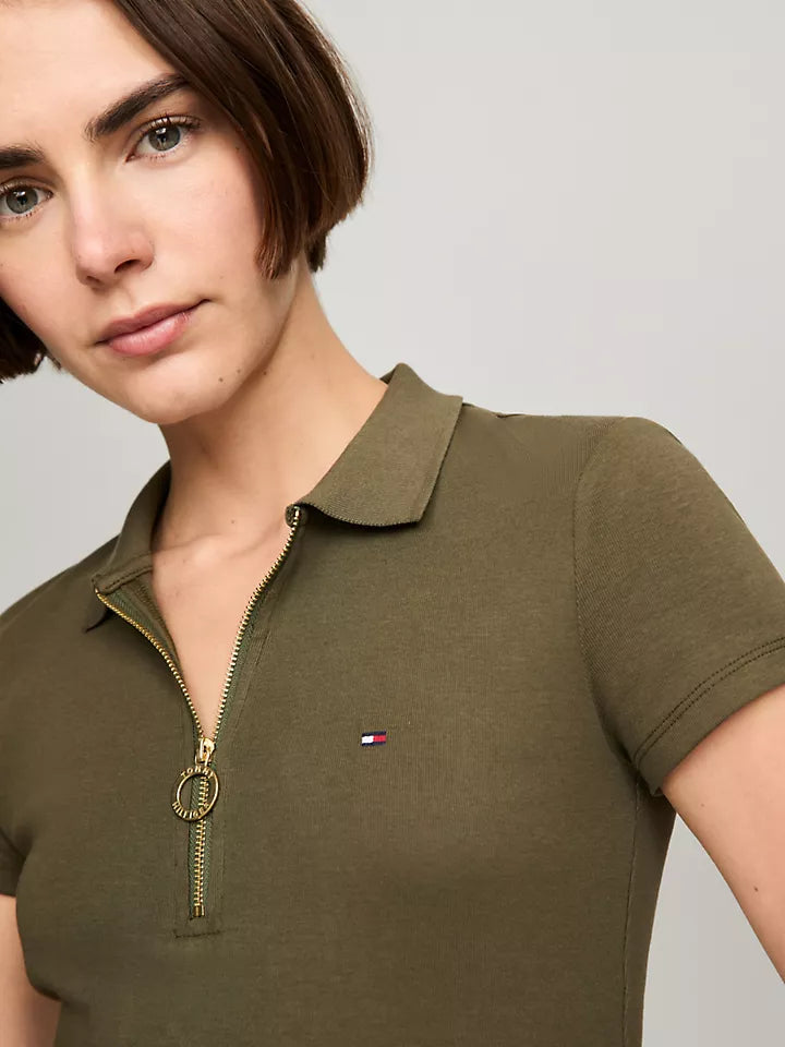 Tommy Hilfiger Playera tipo polo con cierre