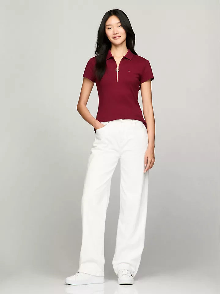 Tommy Hilfiger Playera tipo polo con cierre