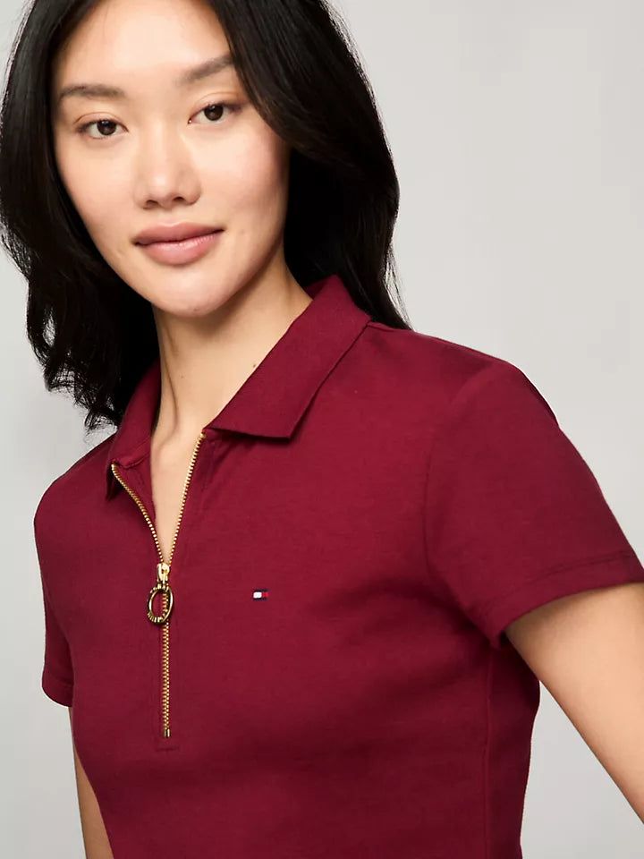 Tommy Hilfiger Playera tipo polo con cierre