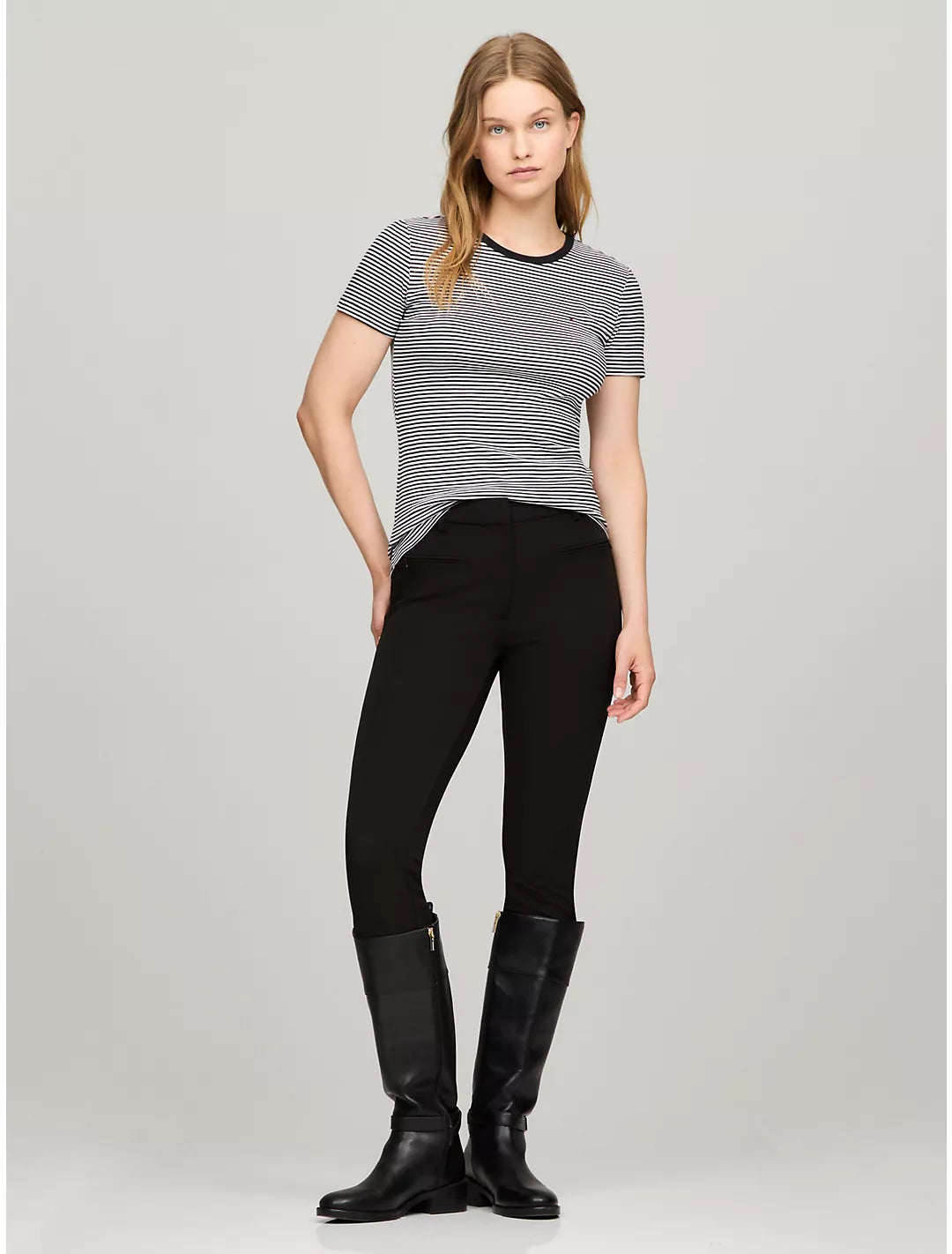 Tommy Hilfiger Playera de cuello redondo con rayas