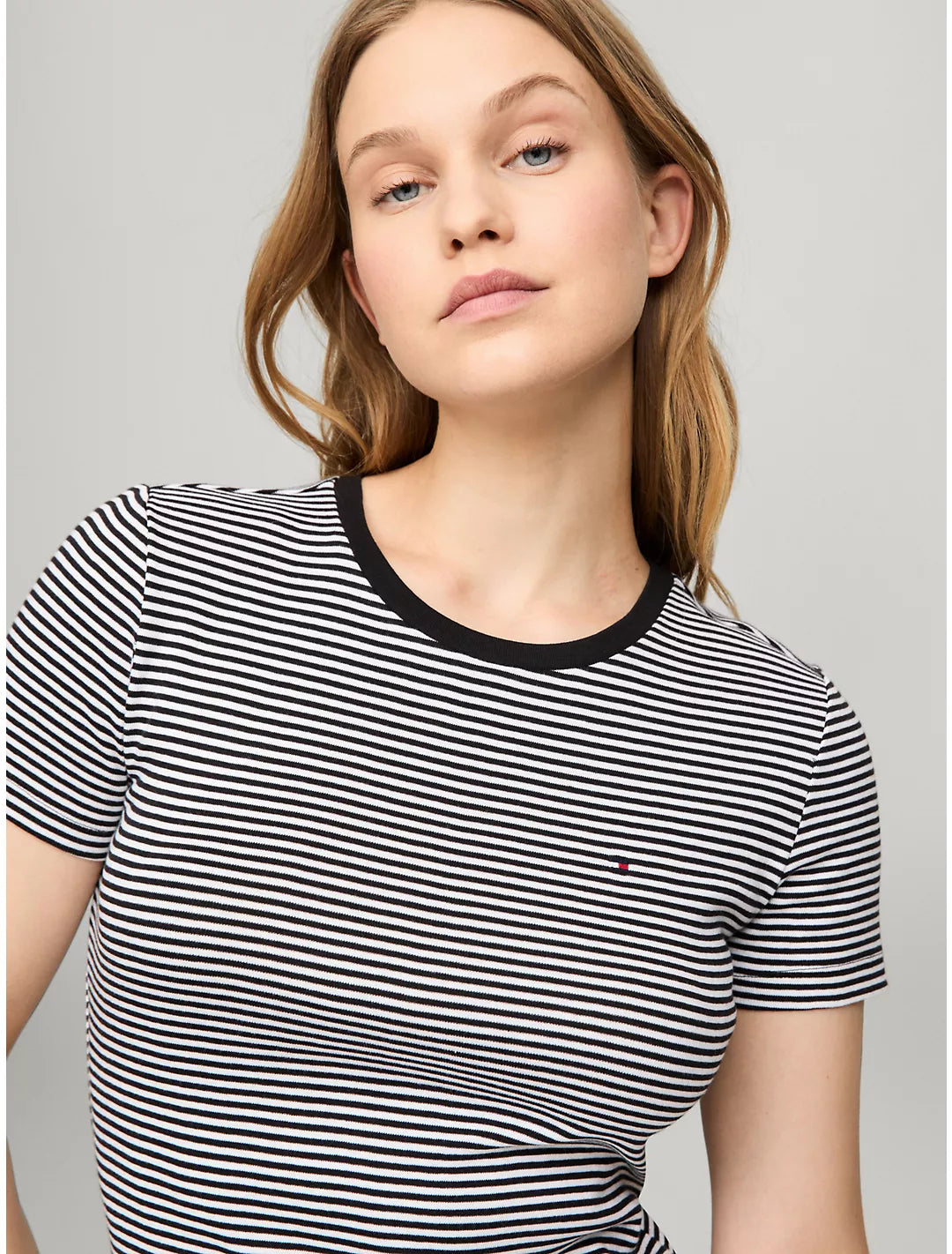 Tommy Hilfiger Playera de cuello redondo con rayas