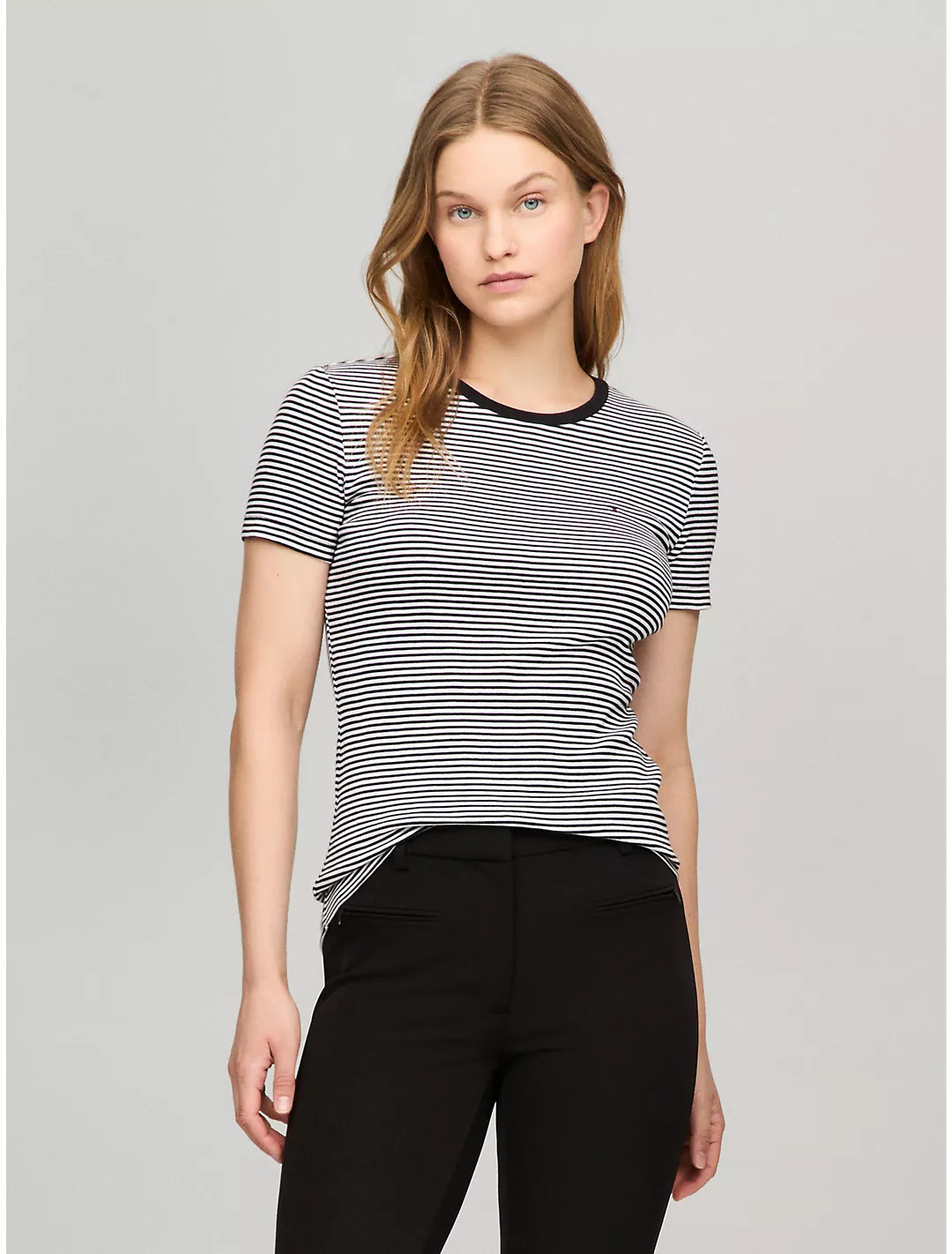 Tommy Hilfiger Playera de cuello redondo con rayas