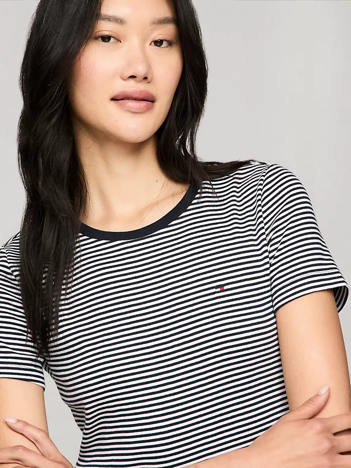 Tommy Hilfiger Playera de cuello redondo con rayas