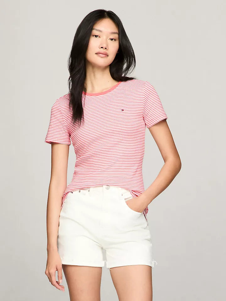Tommy Hilfiger Playera de cuello redondo con rayas