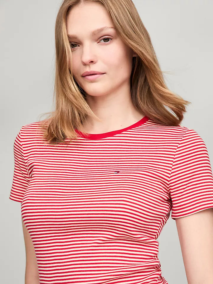 Tommy Hilfiger Playera de cuello redondo con rayas