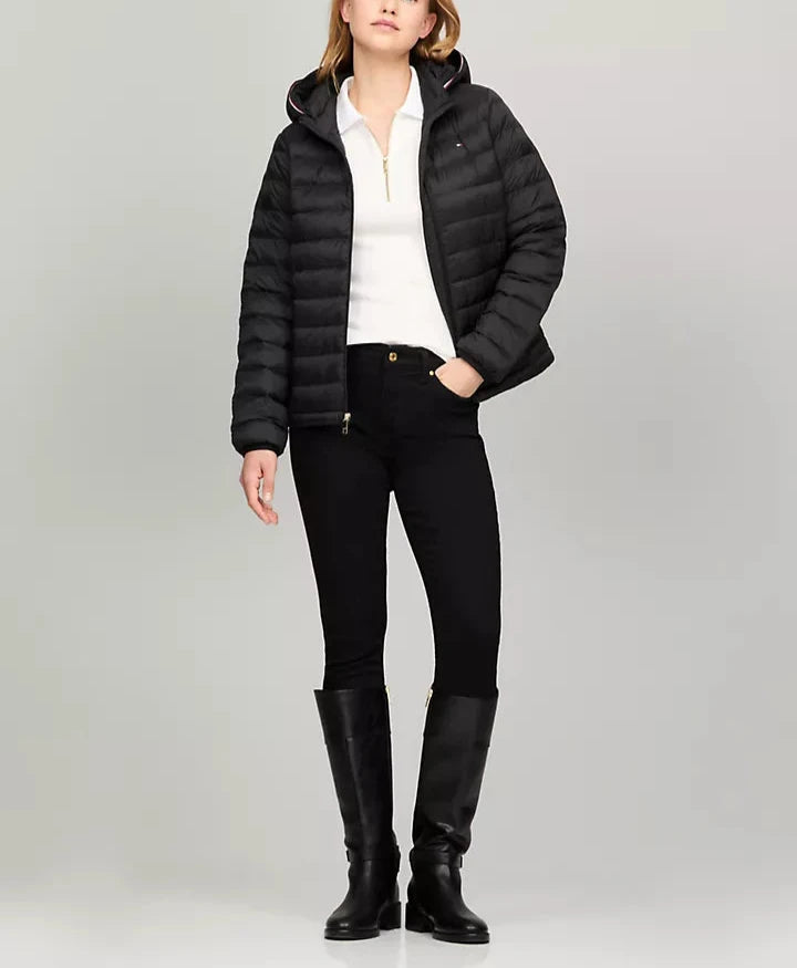 Tommy Hilfiger Chamarra puffer con gorro