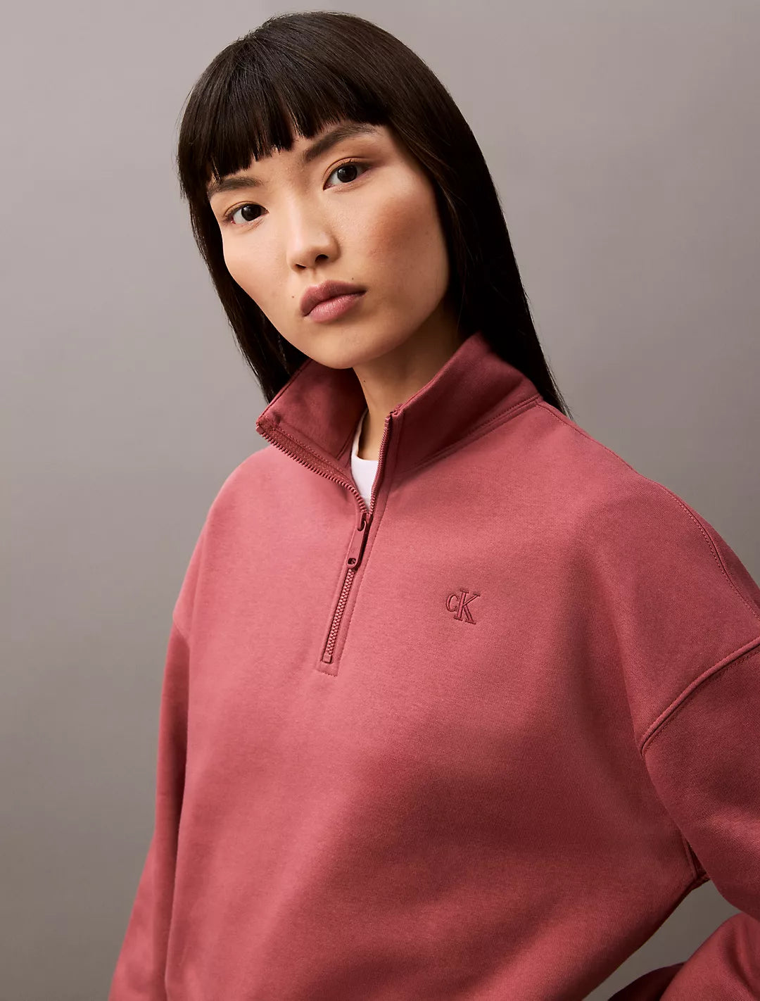 Calvin Klein Sudadera con cuello y Logo bordado