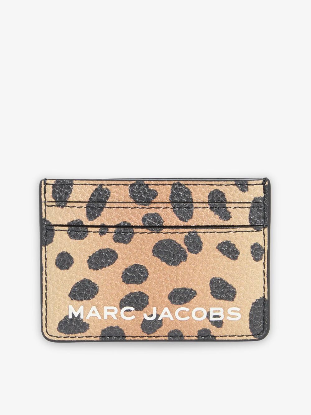 Tarjetero de piel con estampado animal print