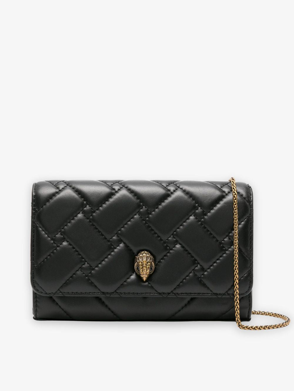 Cartera Kensington de piel acolchada con cadena