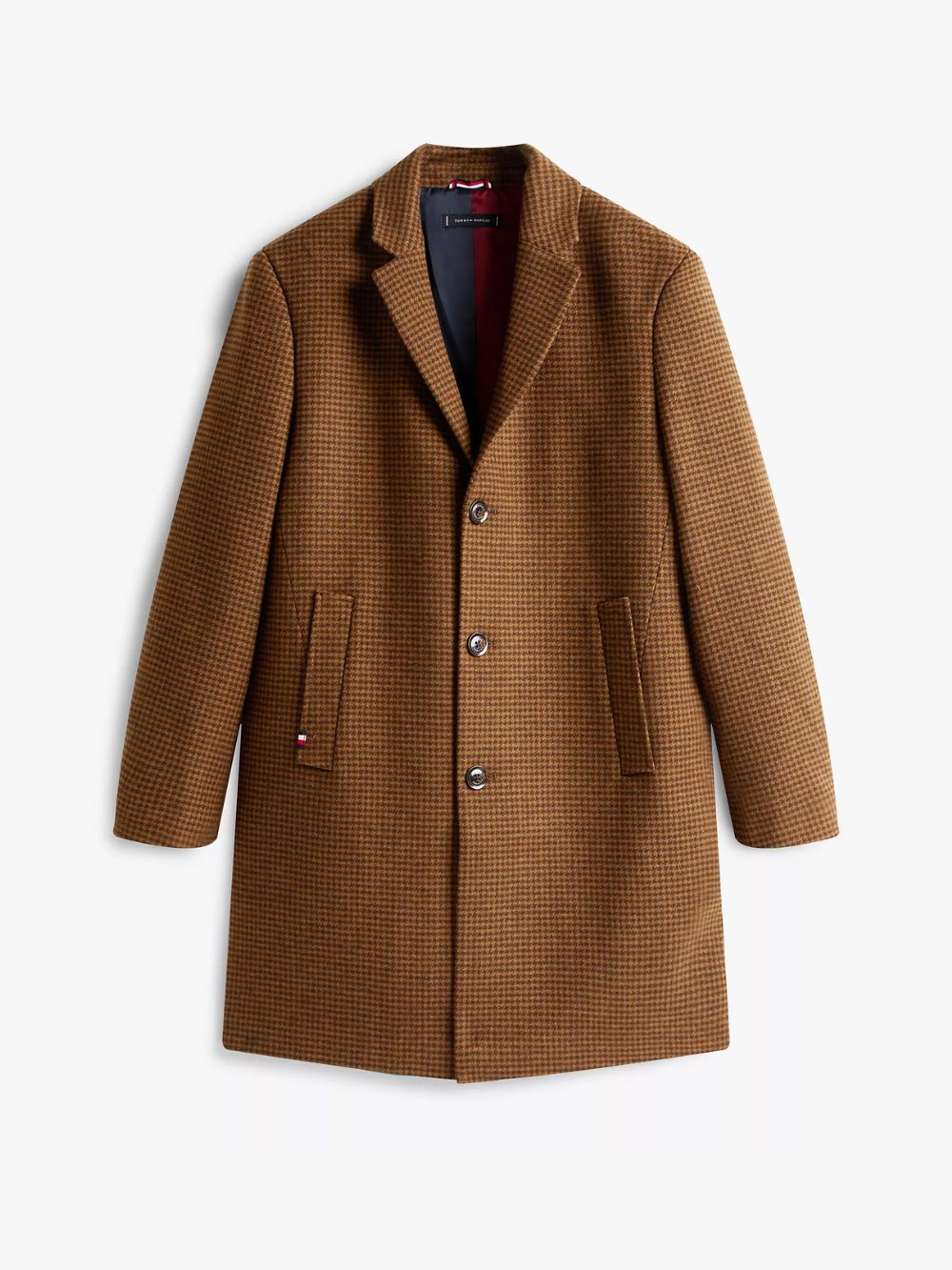 Abrigo de lana Houndstooth