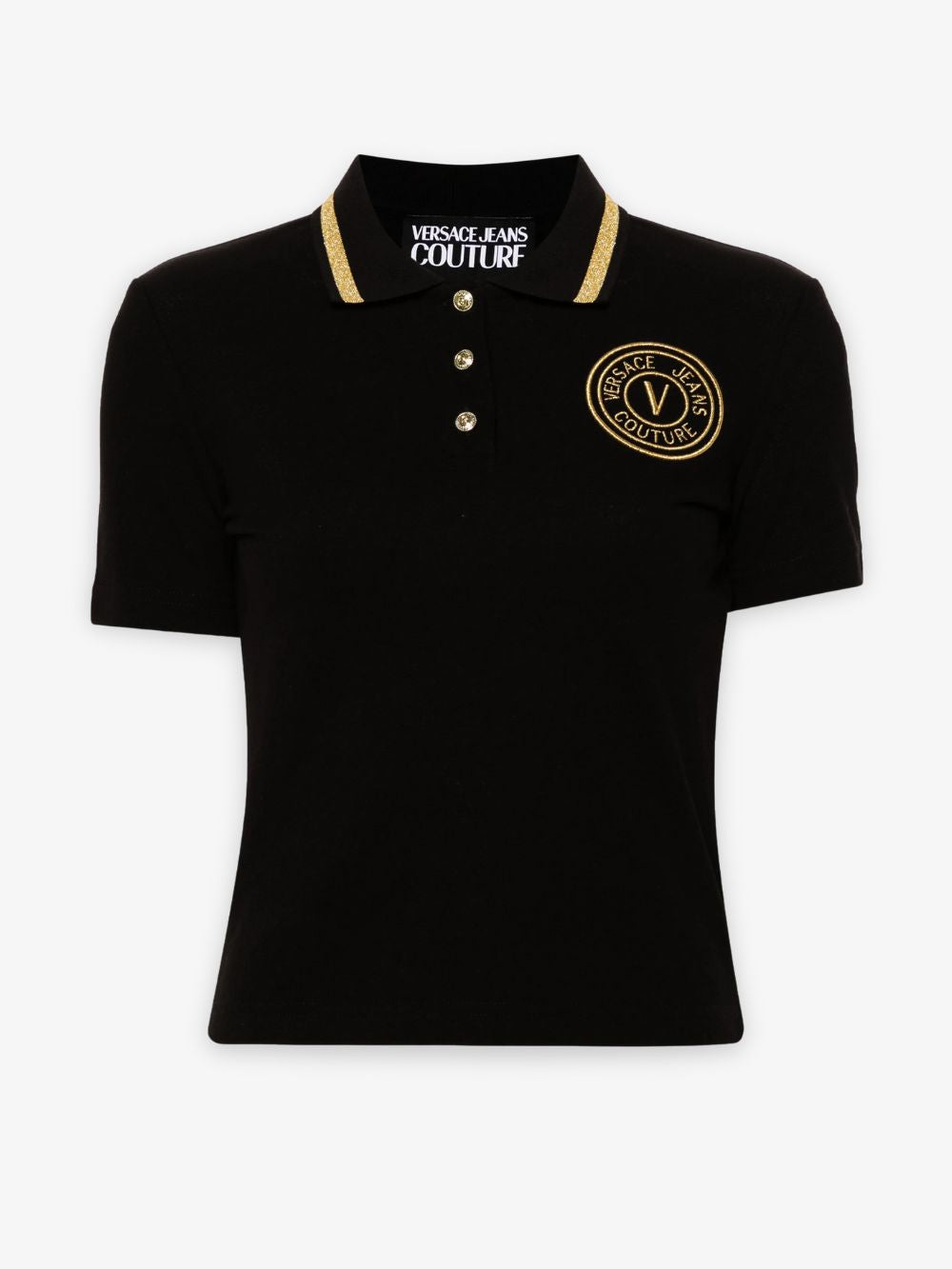 Versace / Playera negra filo dorado M