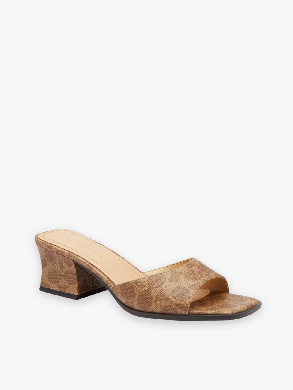 Sandalias de tacón cuadrado en monograma