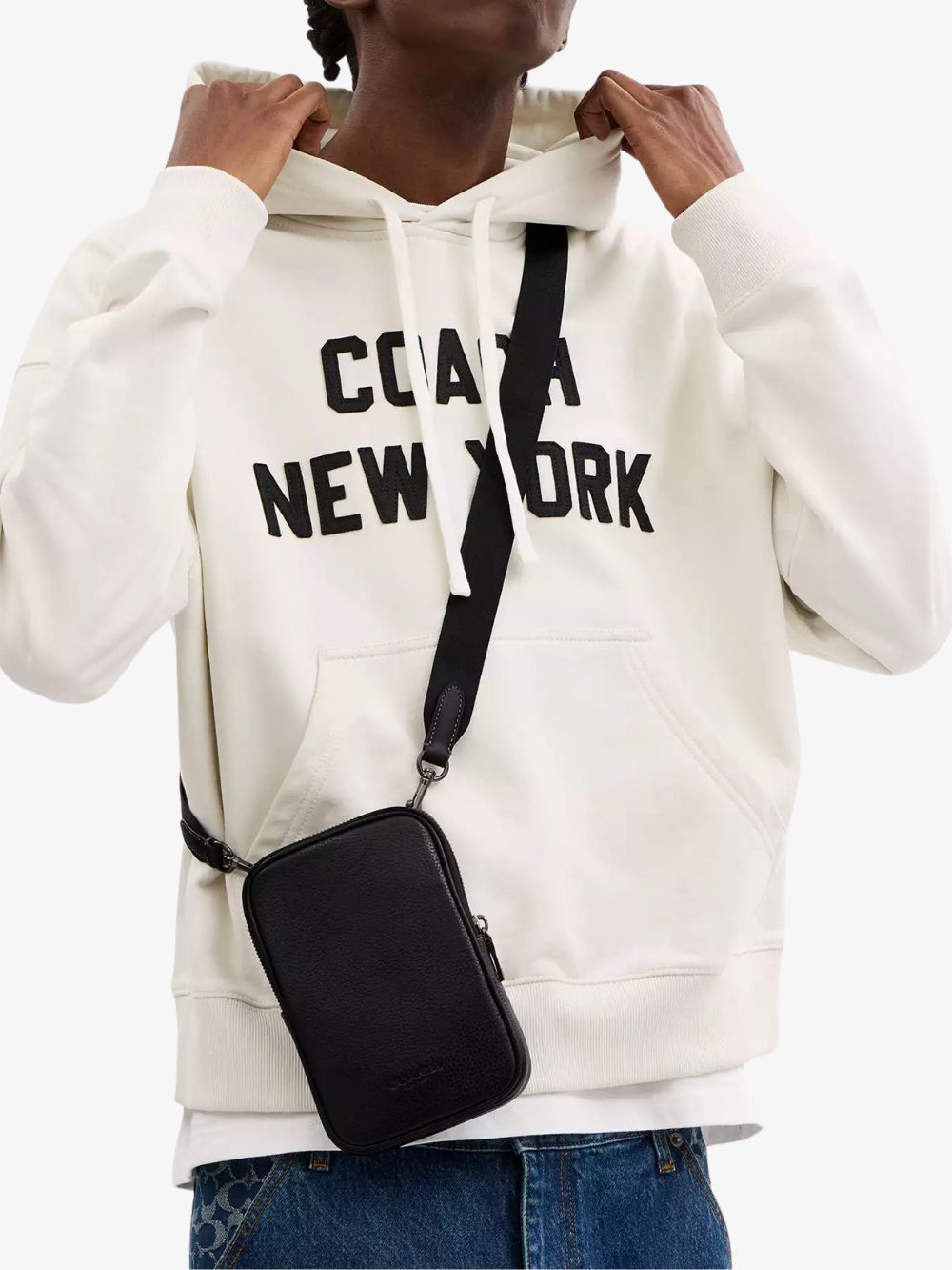 Bolso crossbody de cuero liso Aden