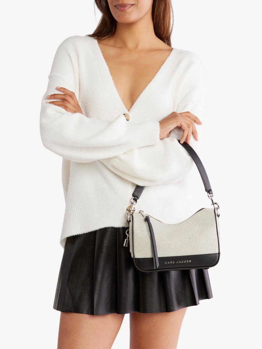 Bolso Shoulder Bag Convertible Canvas y piel