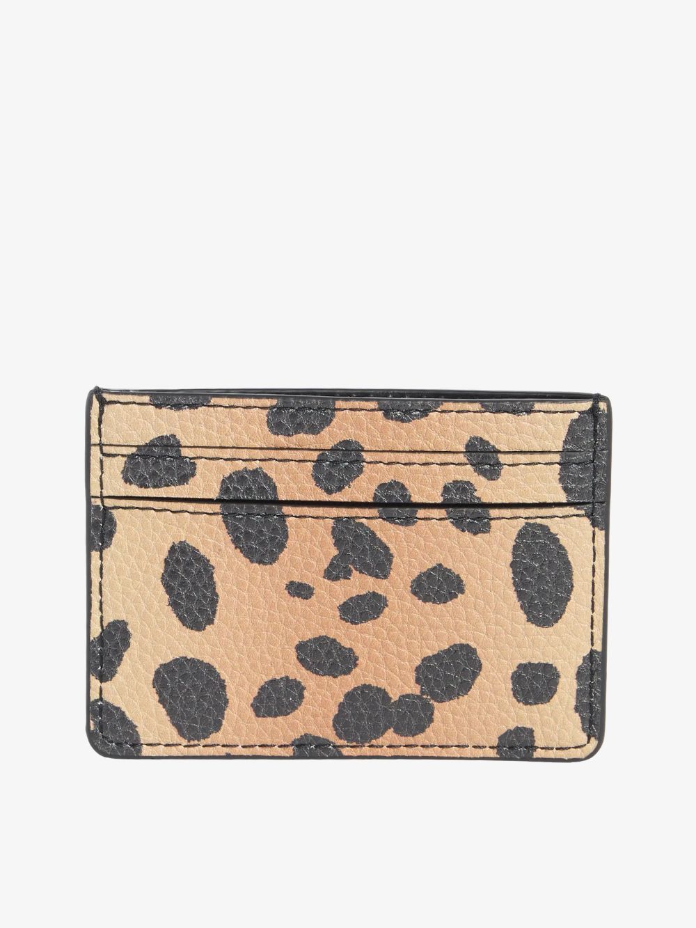 Tarjetero de piel con estampado animal print