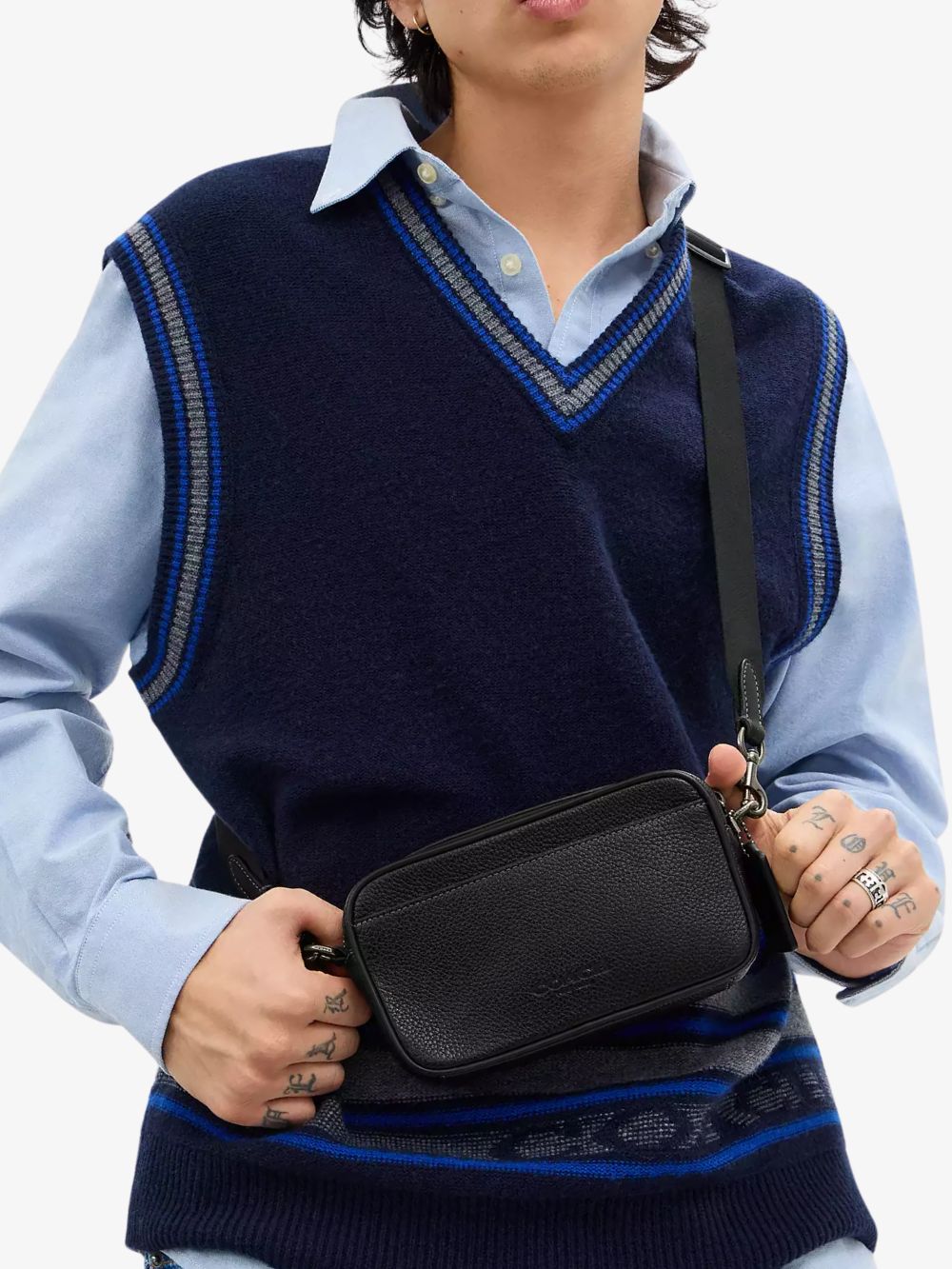 Bolso crossbody de cuero liso Jayden