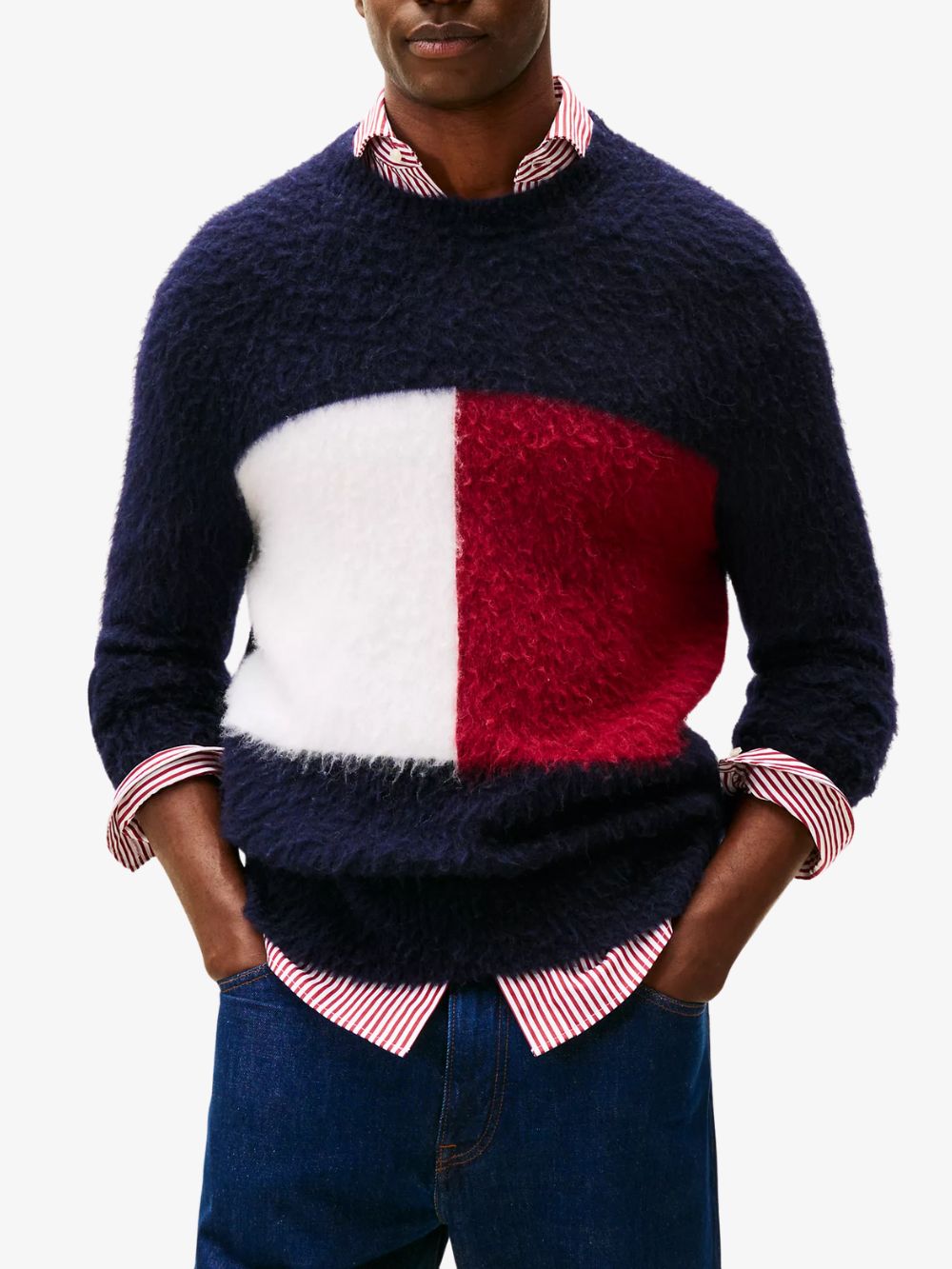Suéter de lana y alpaca con bandera