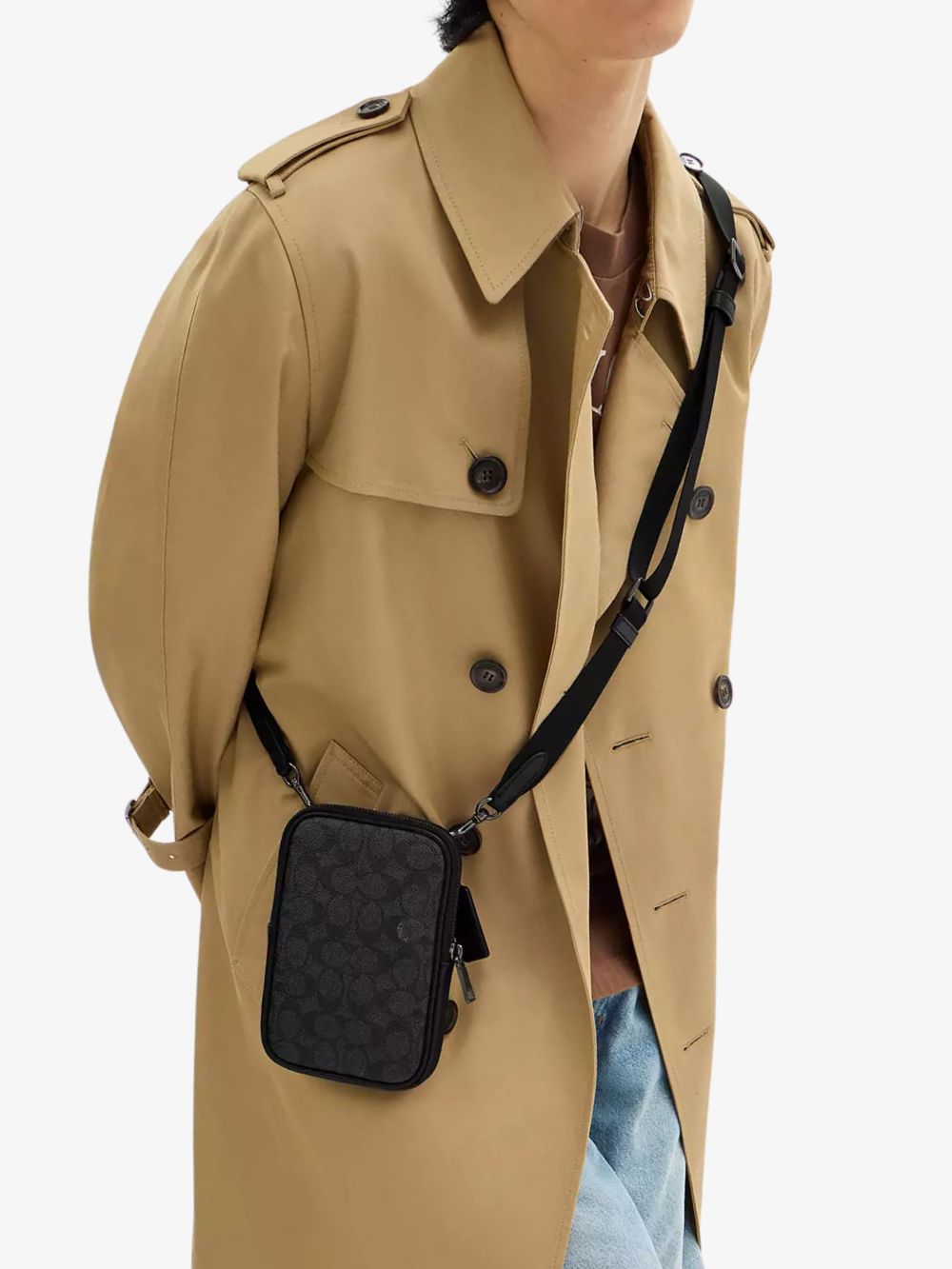 Bolso crossbody de cuero Aden con monograma