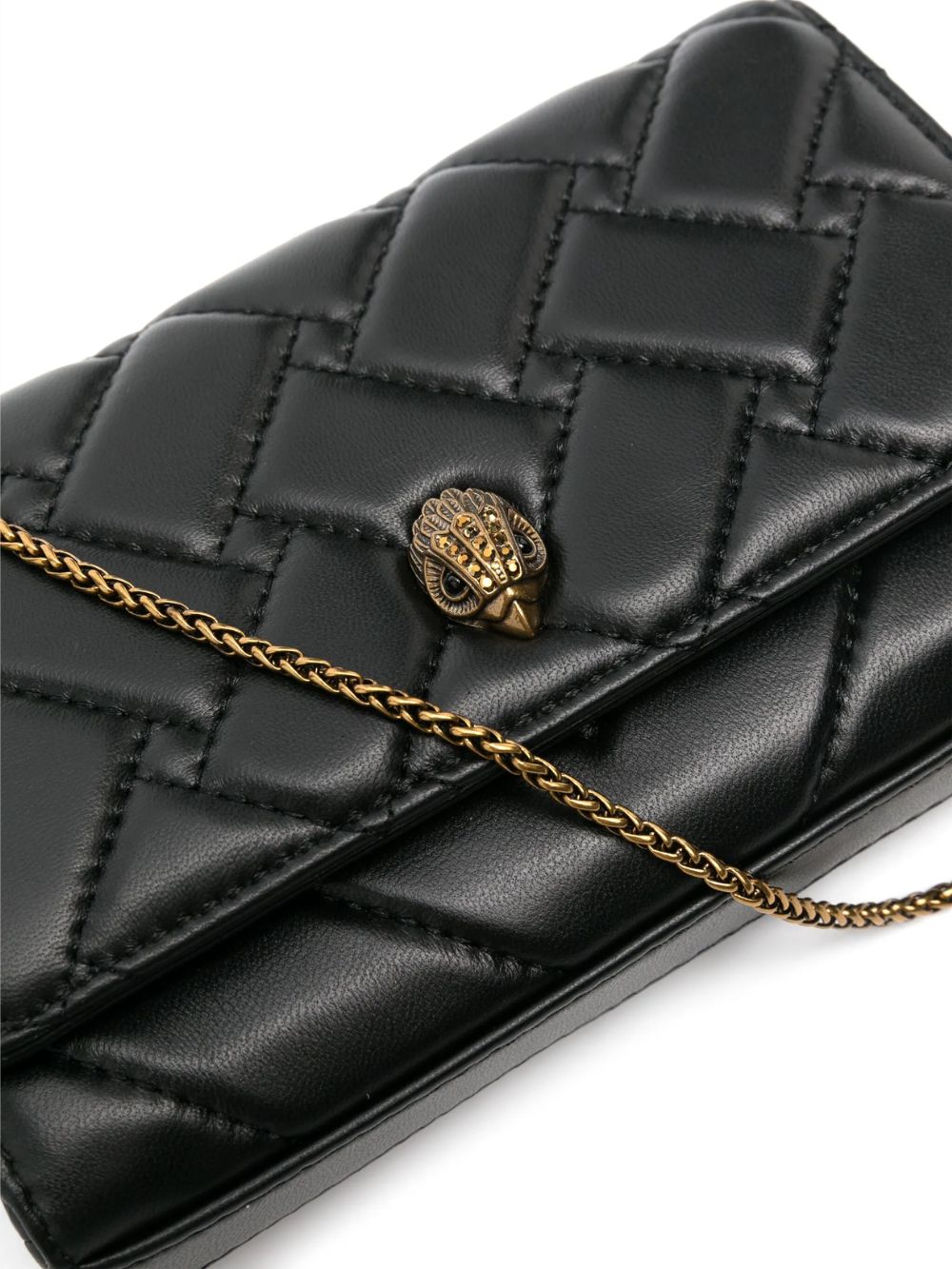 Cartera Kensington de piel acolchada con cadena