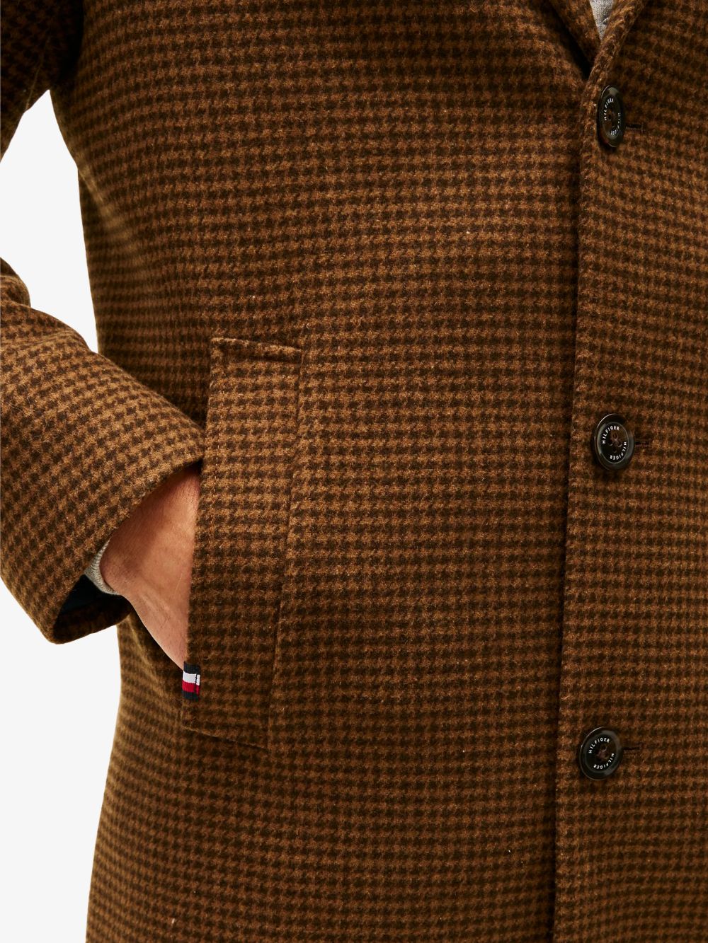 Abrigo de lana Houndstooth