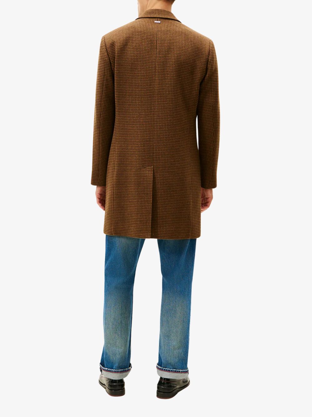 Abrigo de lana Houndstooth