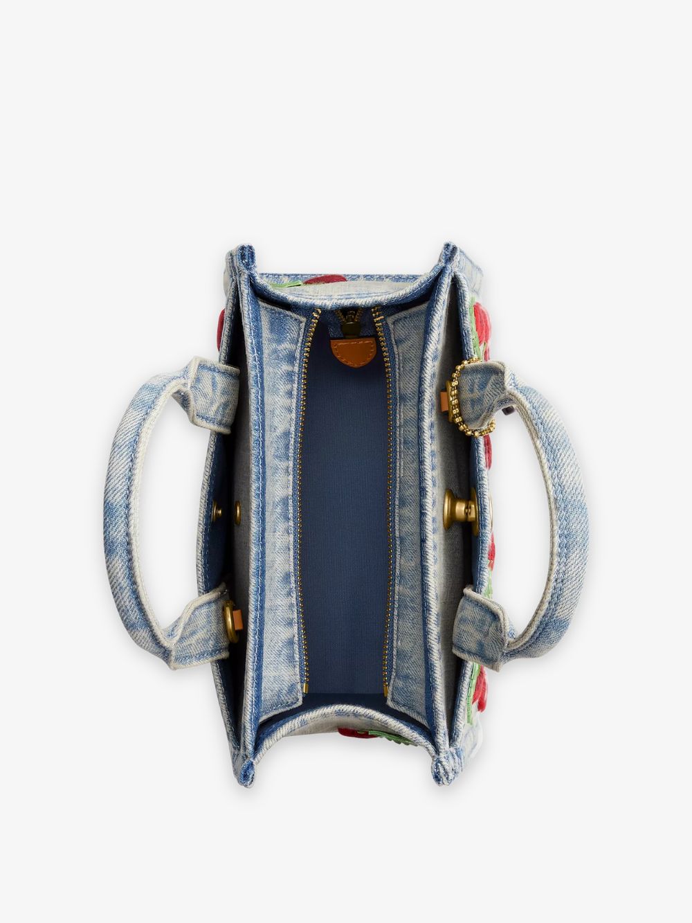 Mini Tote crossbody Cargo 20 Denim bordado de cerezas