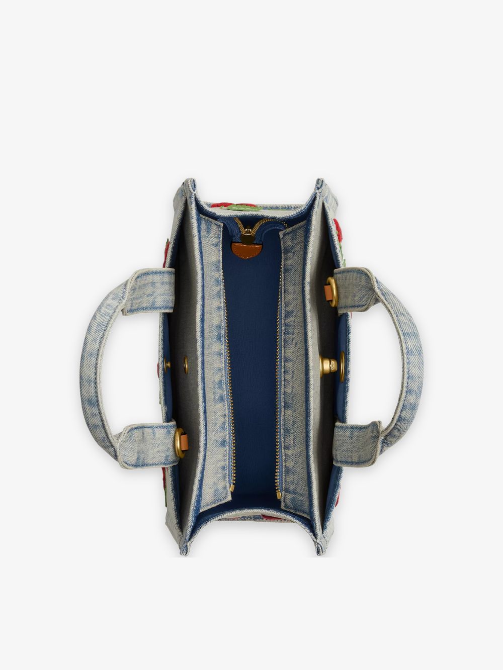 Tote crossbody Cargo 26 Denim bordado de cerezas