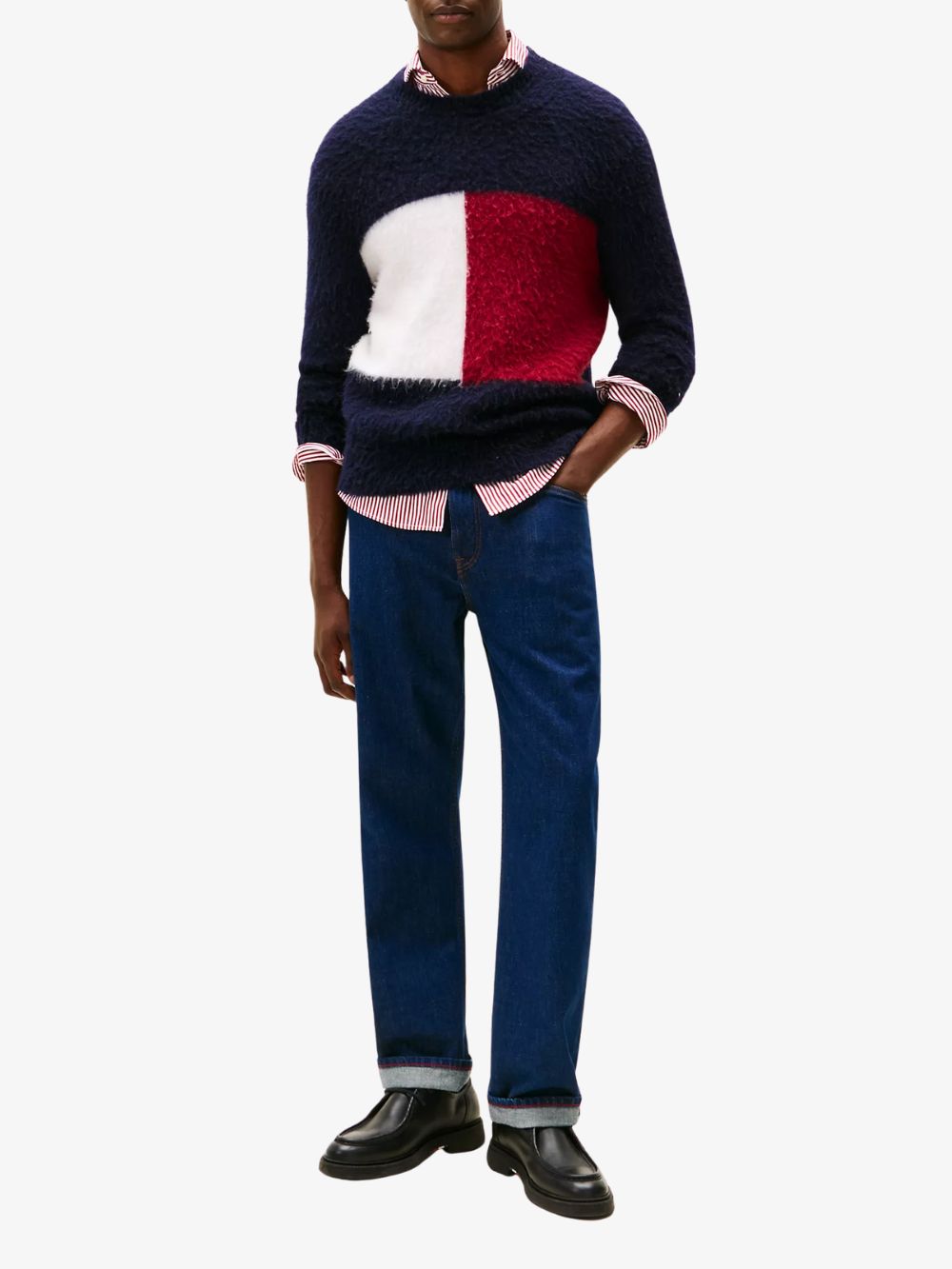 Suéter de lana y alpaca con bandera