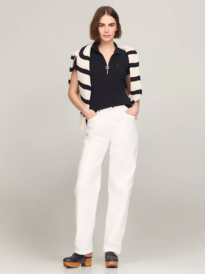 Tommy Hilfiger Playera tipo polo con cierre