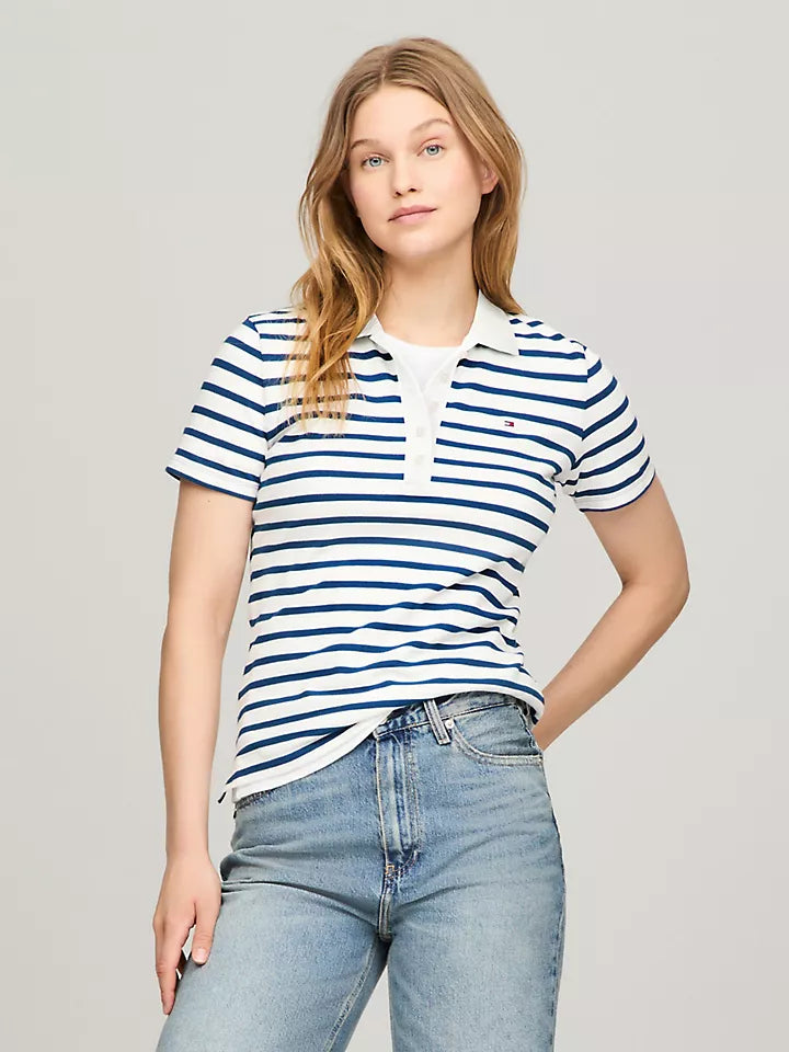 Tommy Hilfiger Playera tipo polo con rayas