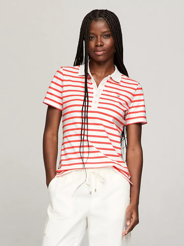 Tommy Hilfiger Playera tipo polo con rayas