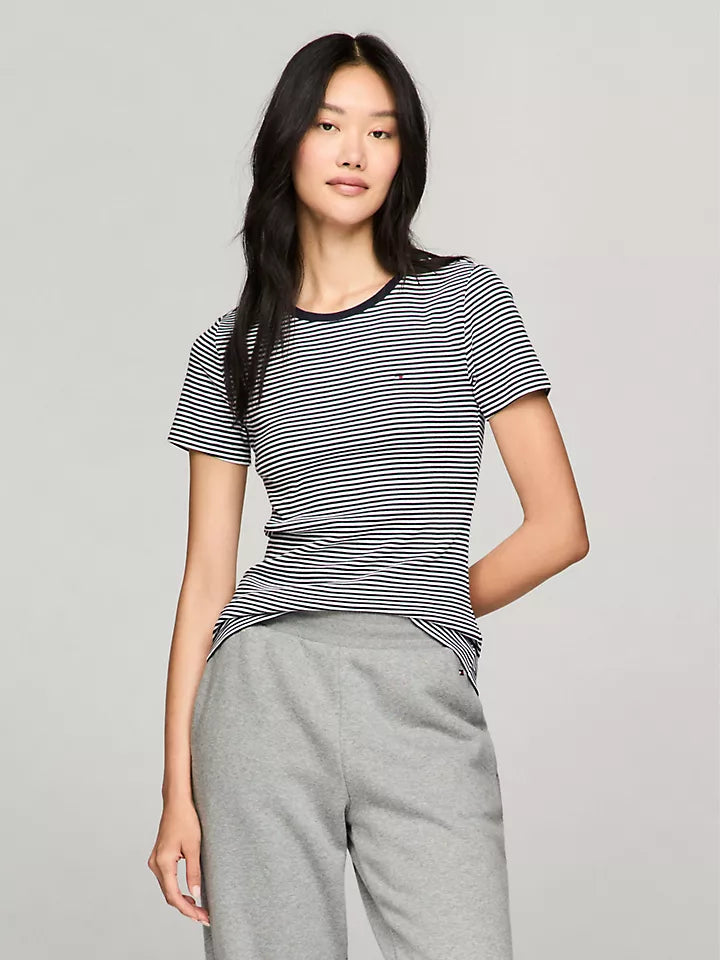 Tommy Hilfiger Playera de cuello redondo con rayas