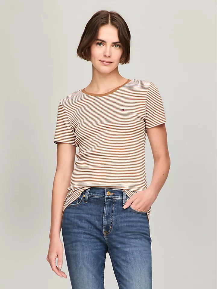 Tommy Hilfiger Playera de cuello redondo con rayas