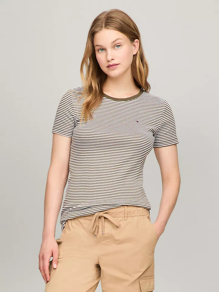 Tommy Hilfiger Playera de cuello redondo con rayas