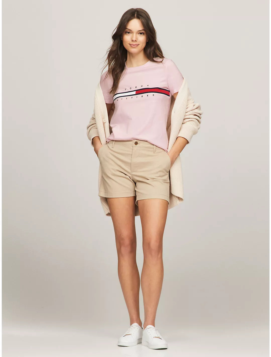 Tommy Hilfiger Playera con logo de rayas bordadas