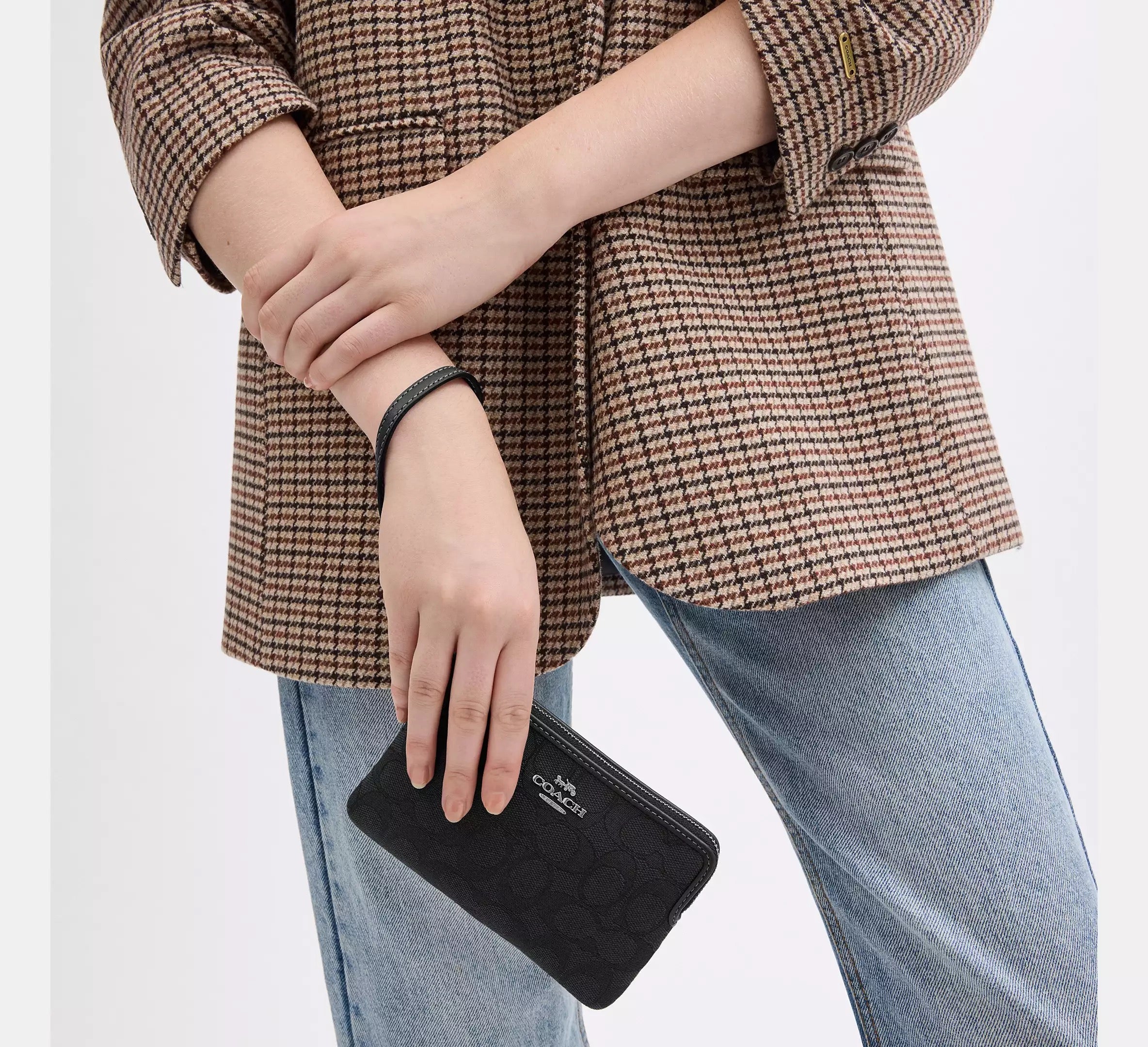 Coach Wristlet con monograma Jacquard