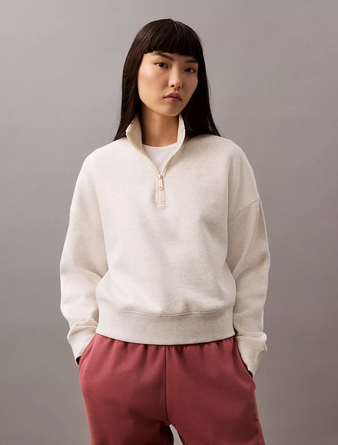 Calvin Klein Sudadera con cuello y Logo bordado
