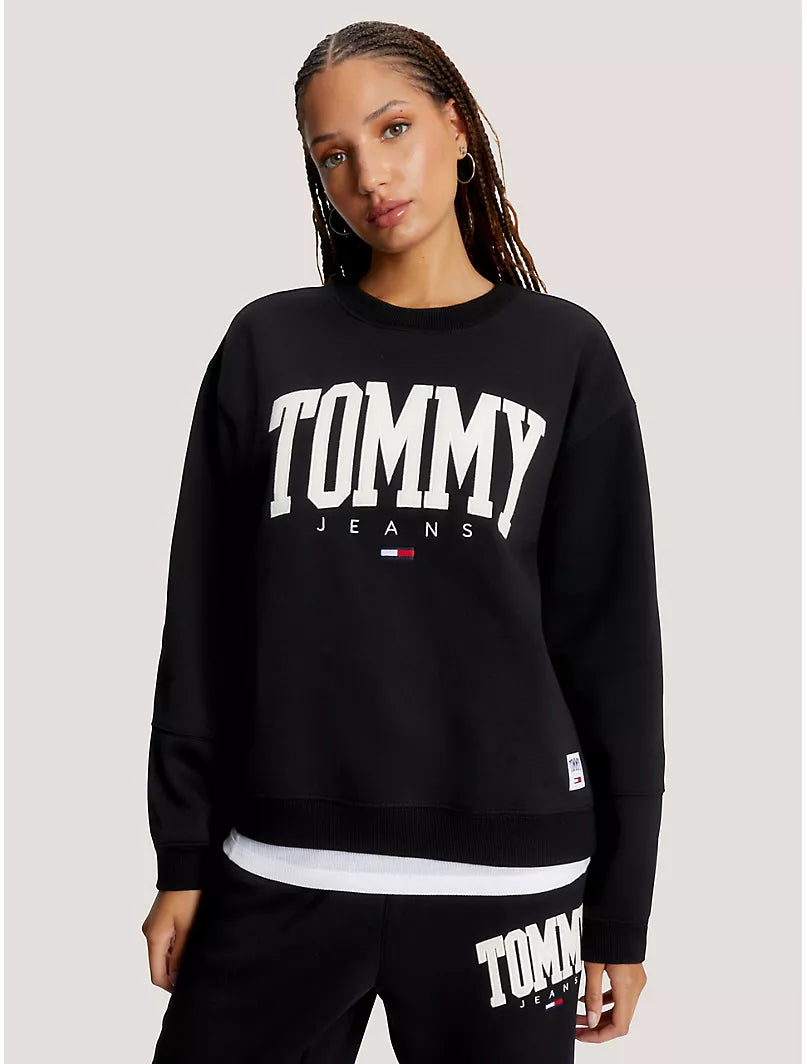Tommy Jeans Sudadera TJ Varsity logotipo bordado