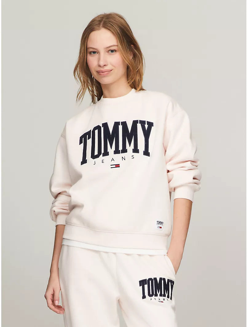 Tommy Jeans Sudadera TJ Varsity logotipo bordado